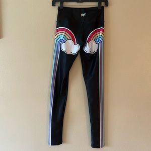Goldsheep Double Rainbow black leggings size small